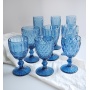 wedding drink luxury thick wine glass water cup set thick amber brown wine glass blue for party bar